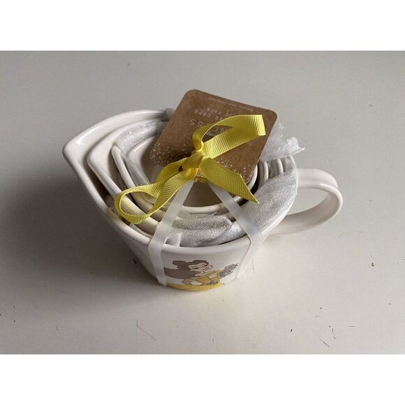 Set Of 4 Rae Dunn Disney Beauty And The Beast BELLE Measuring Cups With Handle - Picture 3 of 11